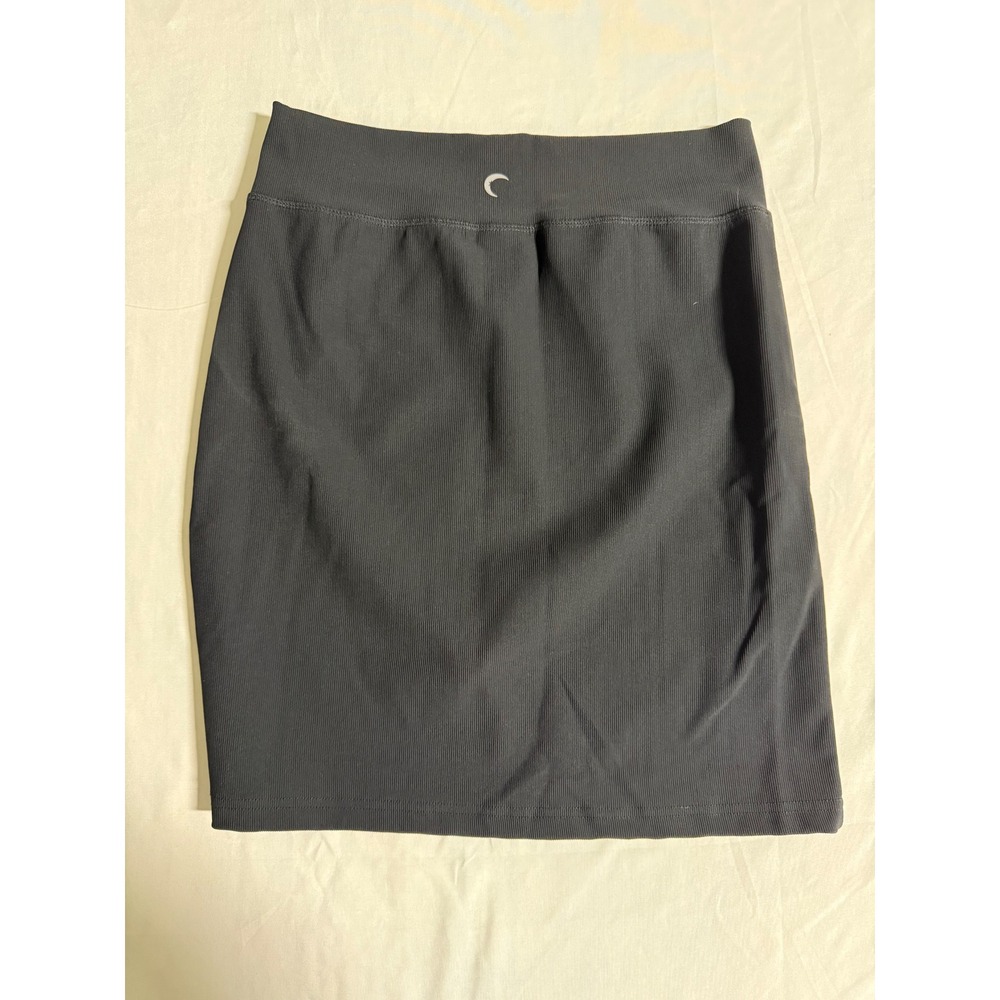 Zyia Active Womens Ribbed Mini Skirt Black Athletic Casual Size Medium
